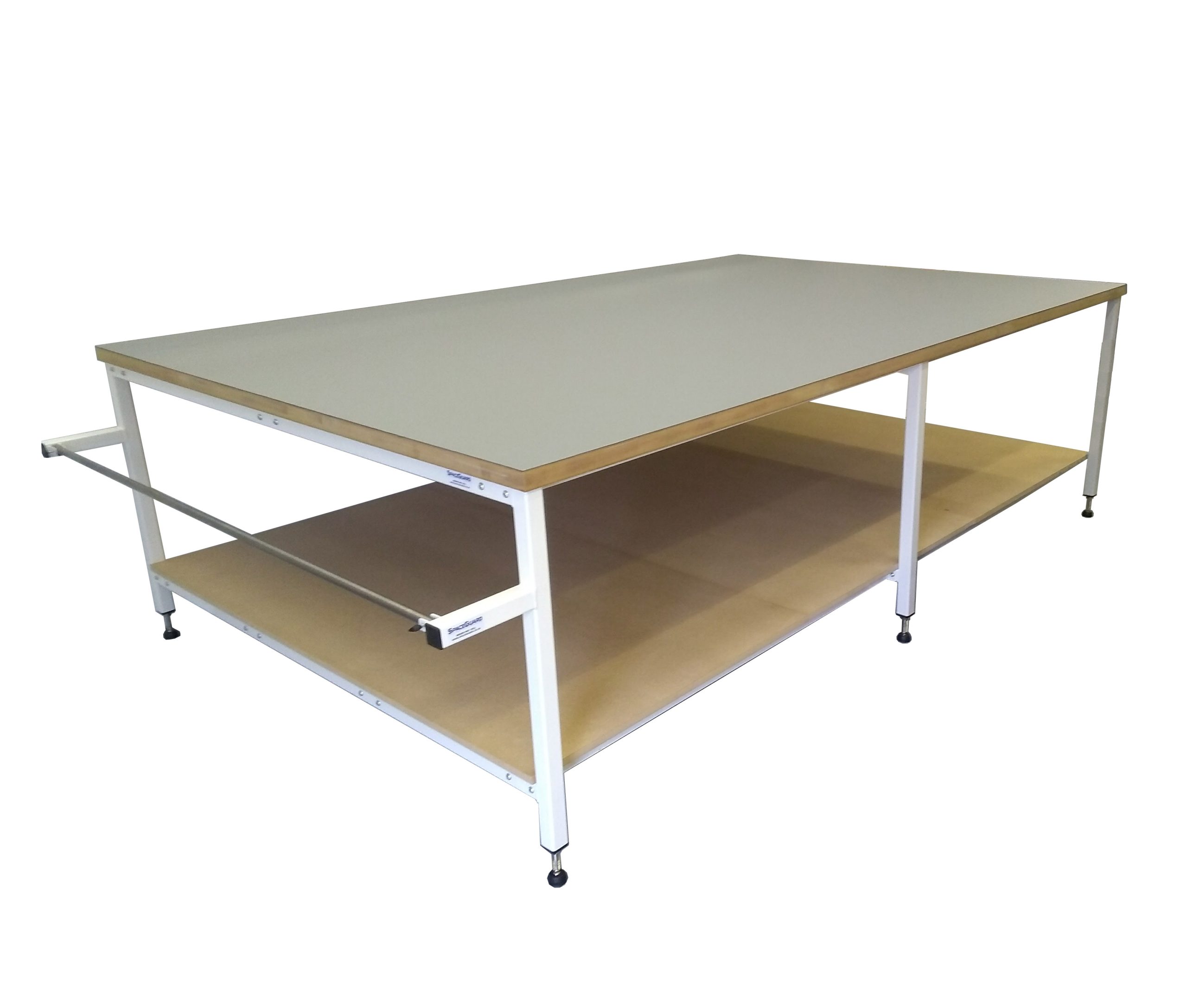 cutting table with roll holder