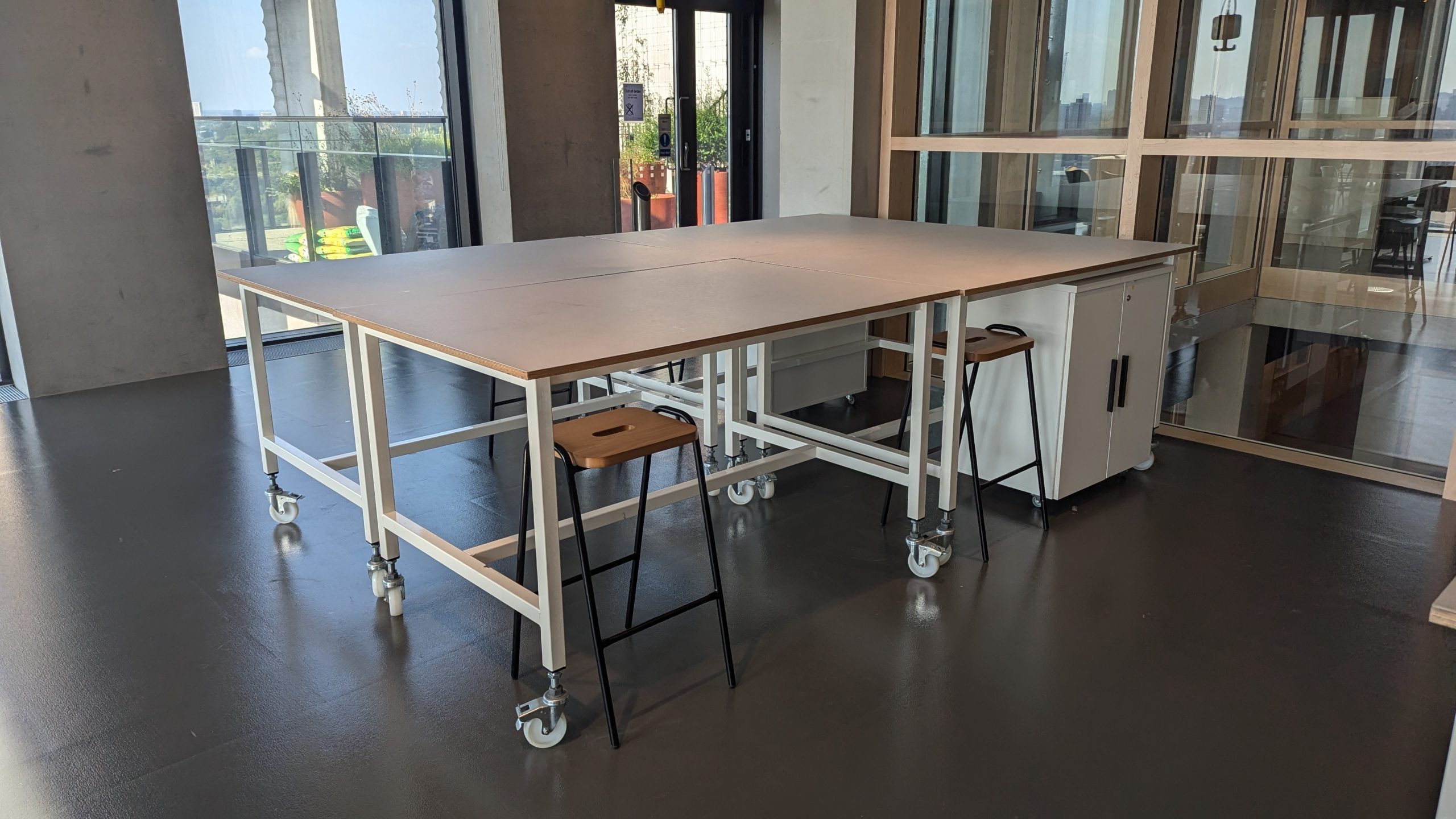 standard cutting table with cabinet