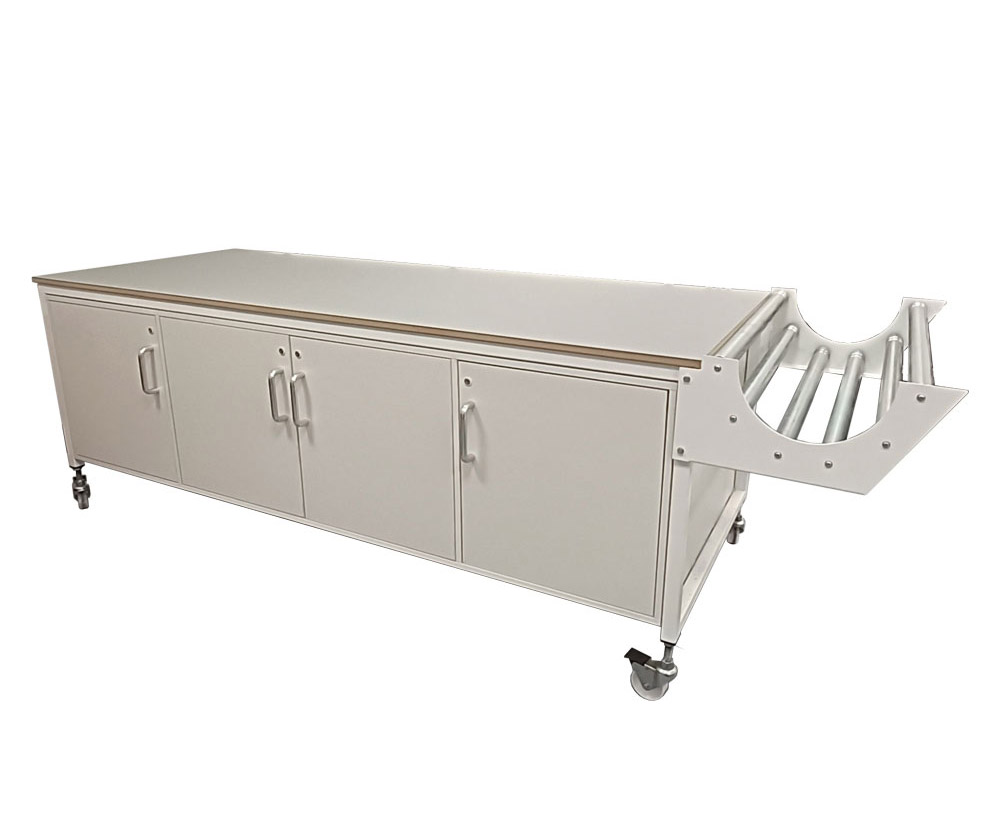 cutting table with trough