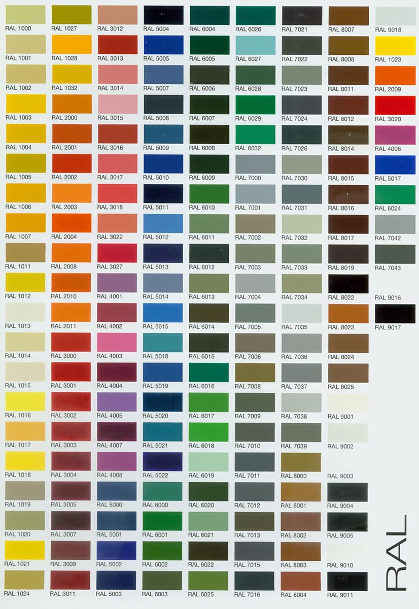 RAL colour chart