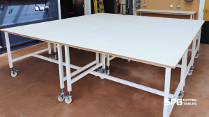 mobile cutting table in classroom